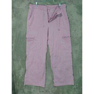 American Eagle Pants Womens 14 Purple Cargo High Rise Baggy Wide Leg Stretch
